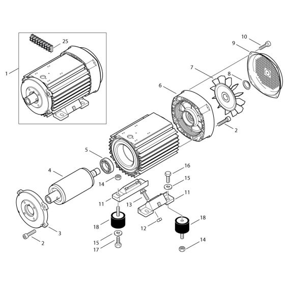 Motor for Nilfisk MH 5M-150/750 E24 400/3/50 Pressure Washer