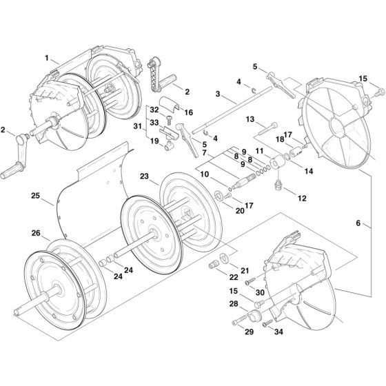 Hose Reel - Cord Reel X2-Models for Nilfisk MH 5M-95/770 230/1/50 Pressure Washer