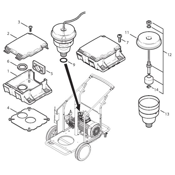 Electric Motor Box for Nilfisk MH 5M-95/770 230/1/50 Pressure Washer