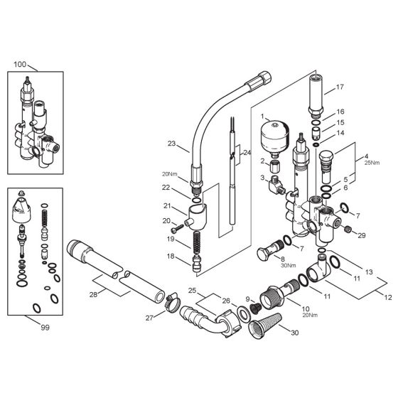 Control Safety Block B for Nilfisk MH 5M-95/770 230/1/50 Pressure Washer