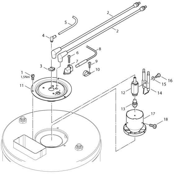 Burner Unit (From Dec 2010) Assembly for Nilfisk MH 5M-95/770 X2 230/1/50 Pressure Washer