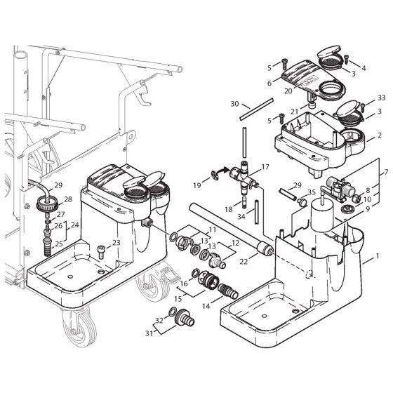 Water Break Tank Assembly for Nilfisk MH 5M-95/770 X2 230/1/50 Pressure Washer