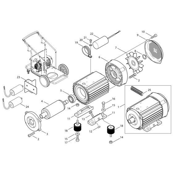 Motor Assembly for Nilfisk MH 5M-95/770 X2 230/1/50 Pressure Washer