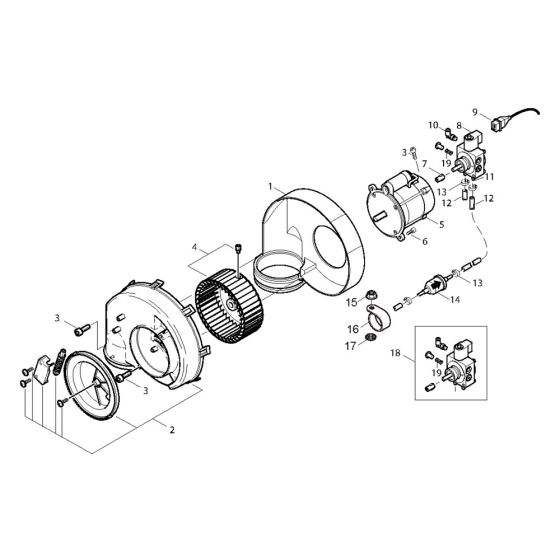 Fan Assembly for Nilfisk MH 5M-190/960 400/3/50 Pressure Washer