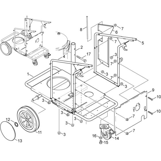 Frame Assembly for Nilfisk MH 5M-190/960 400/3/50 Pressure Washer