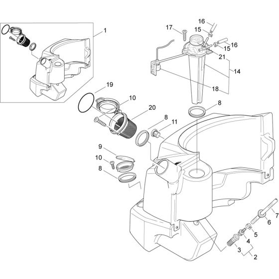 Fuel Tank Detergent Tank Assembly for Nilfisk MH 5M-190/960 400/3/50 Pressure Washer