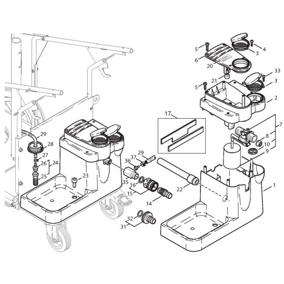 Water Break Tank Assembly for Nilfisk MH 5M-190/960 400/3/50 Pressure Washer