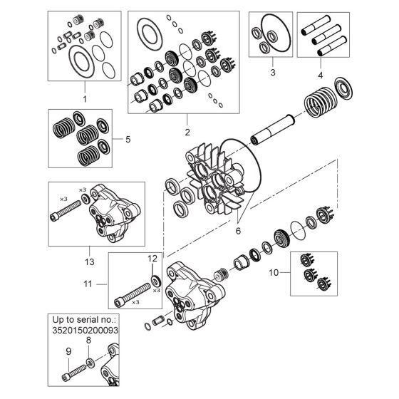 Pump Assembly for Nilfisk MH 5M-190/960 400/3/50 Pressure Washer