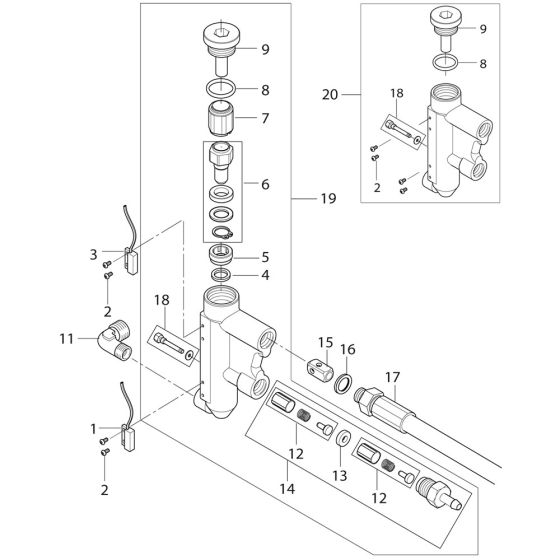 Flow Control Assembly for Nilfisk MH 5M-190/960 400/3/50 Pressure Washer