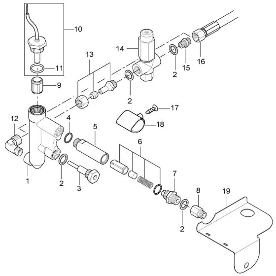 Flow Control Assembly for Nilfisk MH 5M-220/1000 PE Pressure Washer