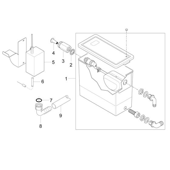 Anti-scale, Water Tank Assembly for Nilfisk MH 5M-220/1000 PE Pressure Washer