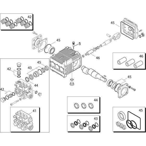 Pump Assembly for Nilfisk MH 5M-220/1000 PE Pressure Washer