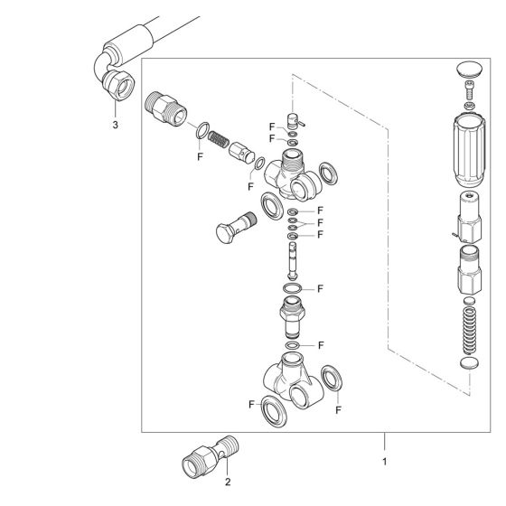 Unloader Assembly for Nilfisk MH 5M-220/1000 PE Pressure Washer