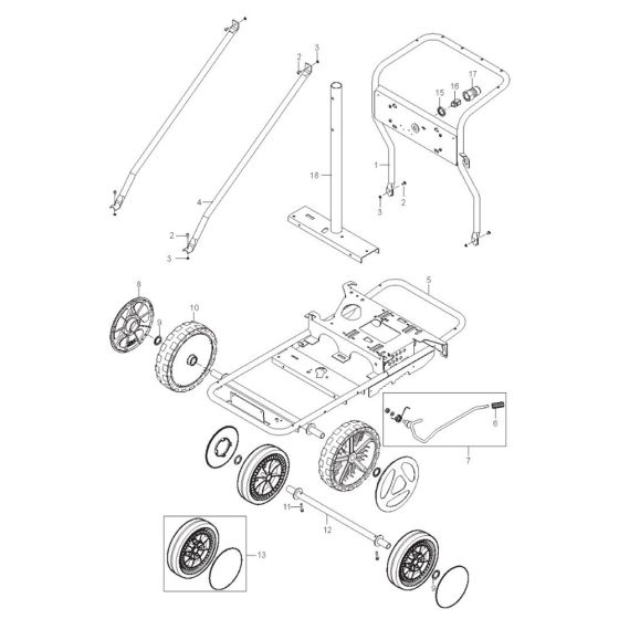 Chassis Large for Nilfisk MH 6P-200/1300 FAX Pressure Washer