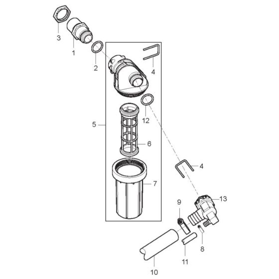 Water Inlet FA for Nilfisk MH 6P-200/1300 FAX Pressure Washer