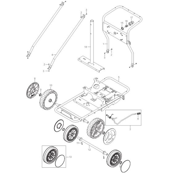 Chassis Large for Nilfisk MH 6P-175/1250 FAX Pressure Washer