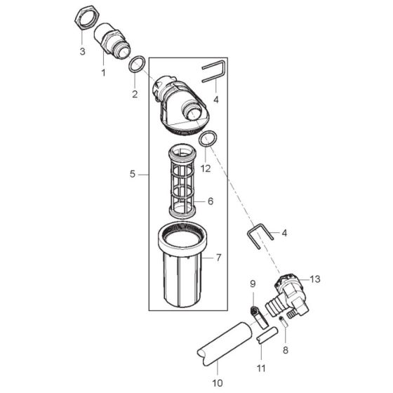 Water Inlet FA for Nilfisk MH 6P-175/1250 FAX Pressure Washer