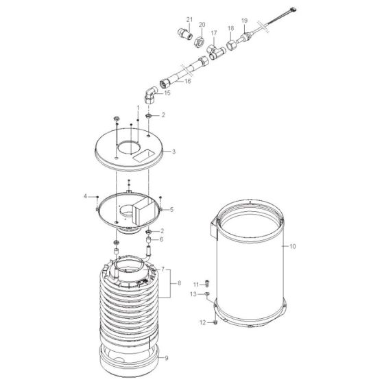 Boiler B5 for Nilfisk MH 6P-175/1250 FA Pressure Washer