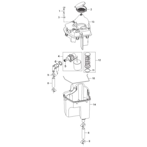 Water Break Tank for Nilfisk MH 6P-175/1250 FA Pressure Washer