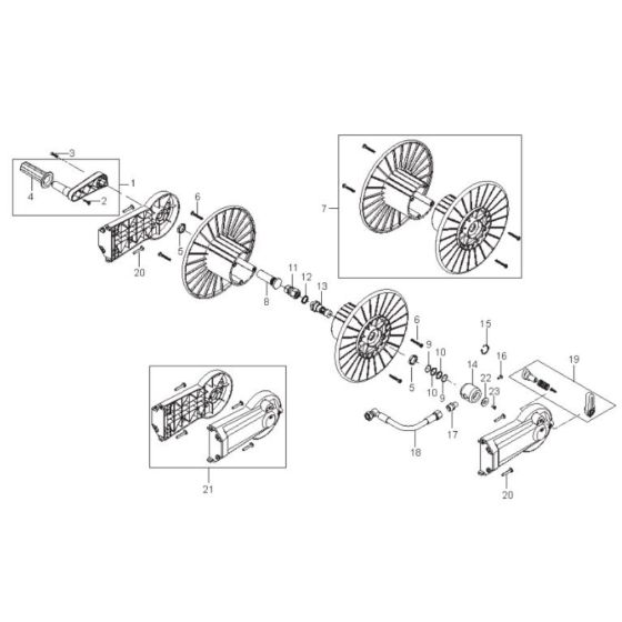 Hose Reel for Nilfisk MH 6P-175/1250 FA Pressure Washer