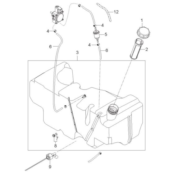 Fuel Tank 30L for Nilfisk MH 6P-175/1250 FA Pressure Washer