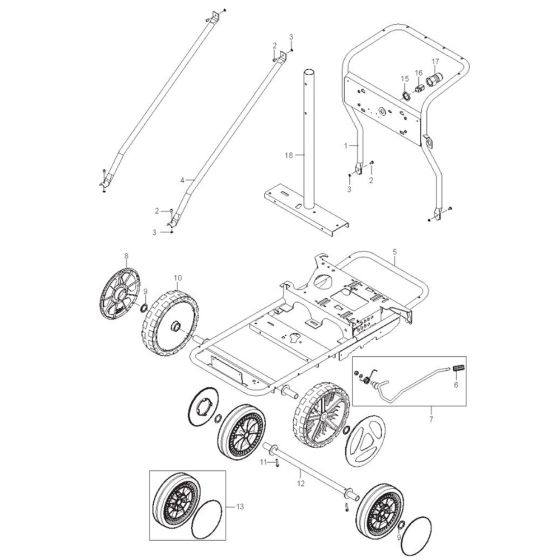 Chassis Large for Nilfisk MH 6P-200/1300 FA Pressure Washer