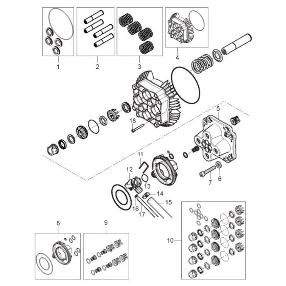 Cylinder Block for Nilfisk MH 6P-200/1300 FA Pressure Washer