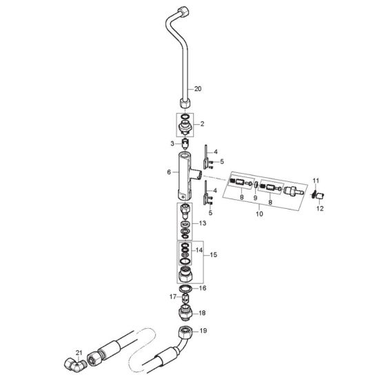 Flow Control w. Hose Connection for Nilfisk MH 6P-200/1300 FA Pressure Washer