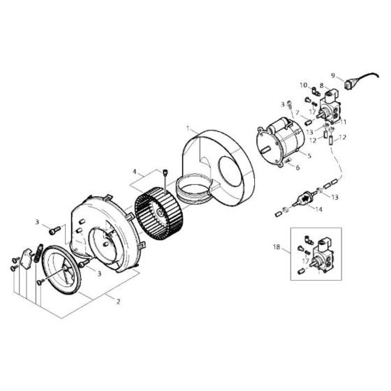 Fan for Nilfisk MH 6P-200/1300 FA Pressure Washer