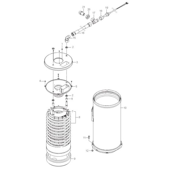 Boiler B7 for Nilfisk MH 6P-200/1300 FA Pressure Washer