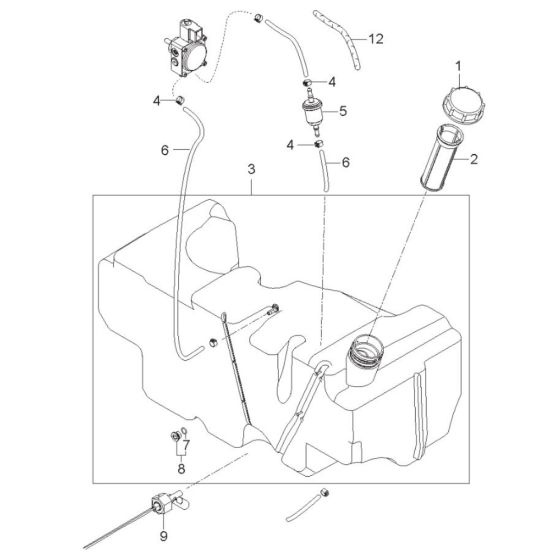 Fuel Tank 30L for Nilfisk MH 6P-200/1300 FA Pressure Washer