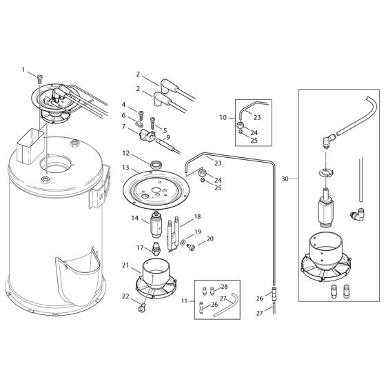 Burner Unit Assembly for Nilfisk MH 7P-175/1260 P 400/3/50 Pressure Washer