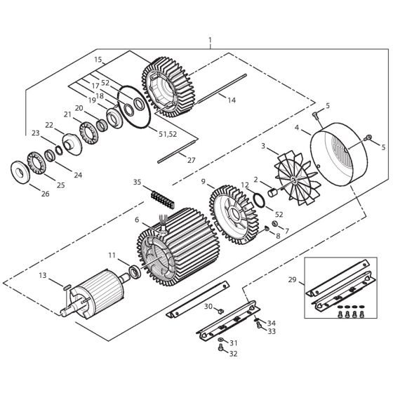 Motor Assembly for Nilfisk MH 7P-175/1260 P 400/3/50 Pressure Washer