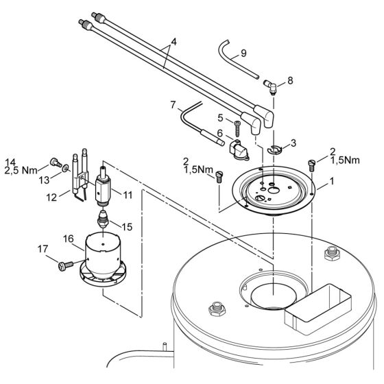 Burner Unit Assembly for Nilfisk MH 7P-220/1120 PE Pressure Washer