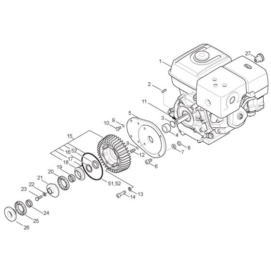 Motor Assembly for Nilfisk MH 7P-220/1120 PE Pressure Washer