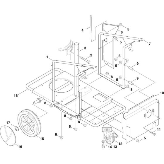 Frame Assembly for Nilfisk MH-8P 180/2000 400/3/50 Pressure Washer