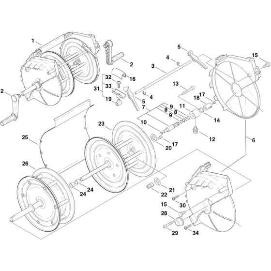 Hose Reel, Cord Reel Assembly for Nilfisk MH-8P 180/2000 400/3/50 Pressure Washer