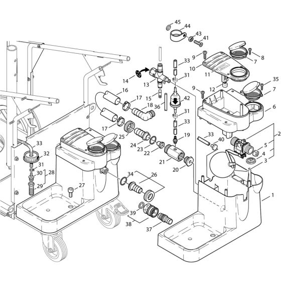 Water Break Tank Assembly for Nilfisk MH-8P 180/2000 400/3/50 Pressure Washer