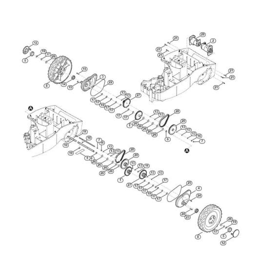 Wheel Drive Assembly for Stihl/ Viking MI 322.0 C Robotic Mowers