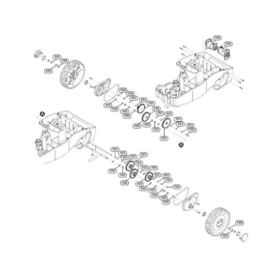 Wheel Drive-1Assembly for Stihl/ Viking MI 322.0 C Robotic Mowers