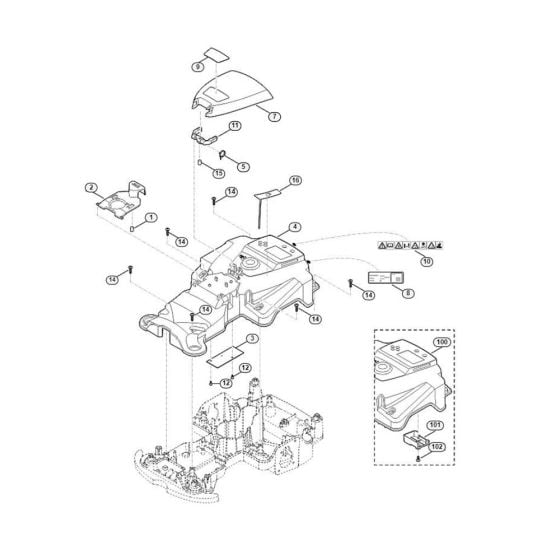 Housing Upper Part Assembly for Stihl/ Viking MI 422.1 Robotic Mowers