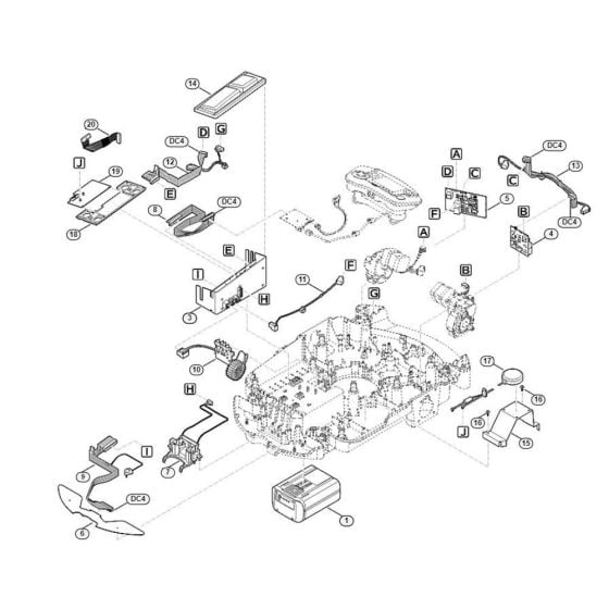 Electric Equipment Assembly for Stihl/ Viking MI 632.0 C Robotic Mowers