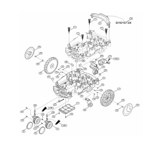 Lower Housing, Chassis Assembly for Stihl/ Viking MI 632.1 C Robotic Mowers