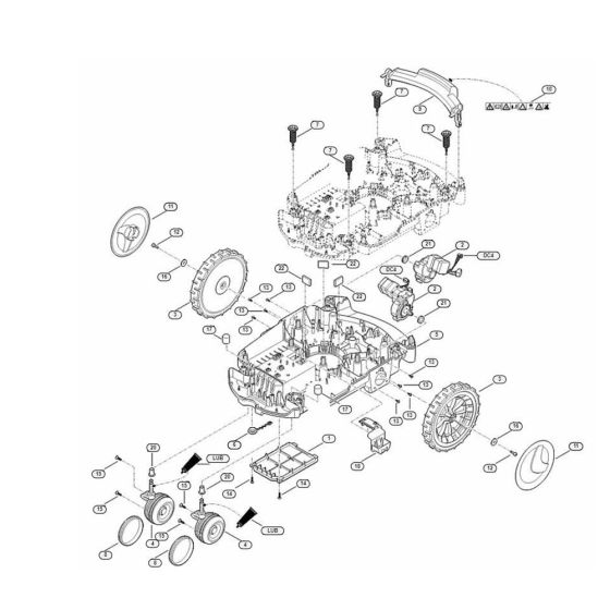 Lower Housing, Chassis Assembly for Stihl/ Viking MI 632.1 M Robotic Mowers