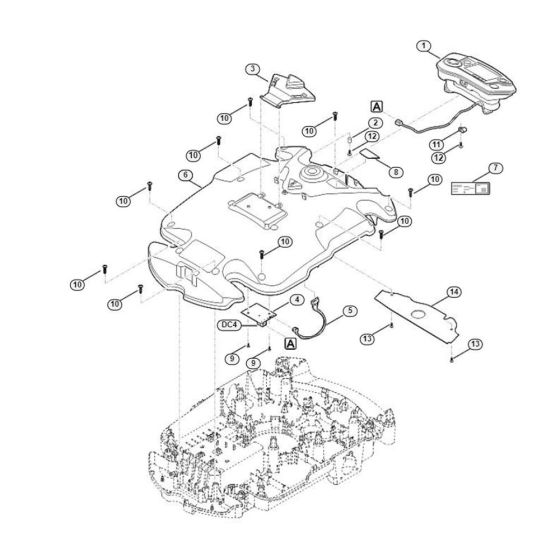 Housing Upper Part Assembly for Stihl/ Viking MI 632.1 P Robotic Mowers