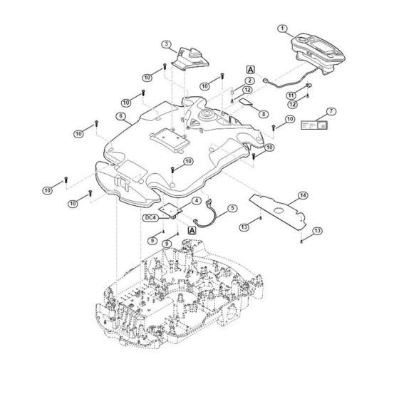 Housing Upper Part Assembly for Stihl/ Viking MI 632.1 PC Robotic Mowers