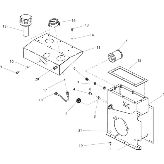 Tank (Up To March 2009) Assembly for Belle Midi 20-110D (PAN) Hydraulic Power Pack