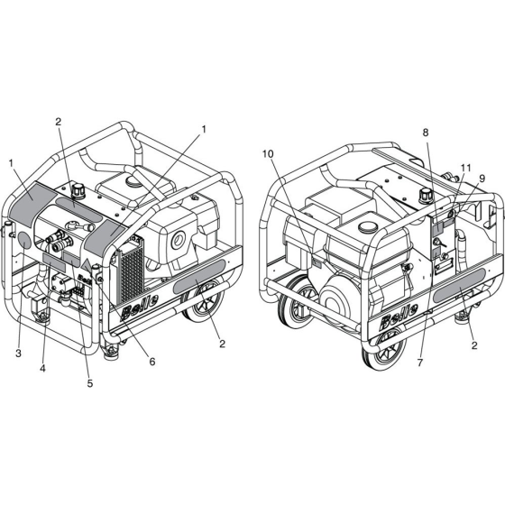 Decals Assembly for Belle Midi 20-140 Hydraulic Power Pack