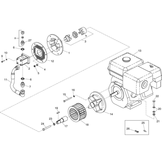 Pump and Motor Assembly for Belle Midi 20-140 Hydraulic Power Pack