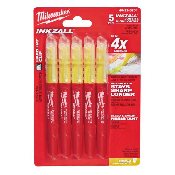 INKZALL Jobsite Highlighter - Pack of 5